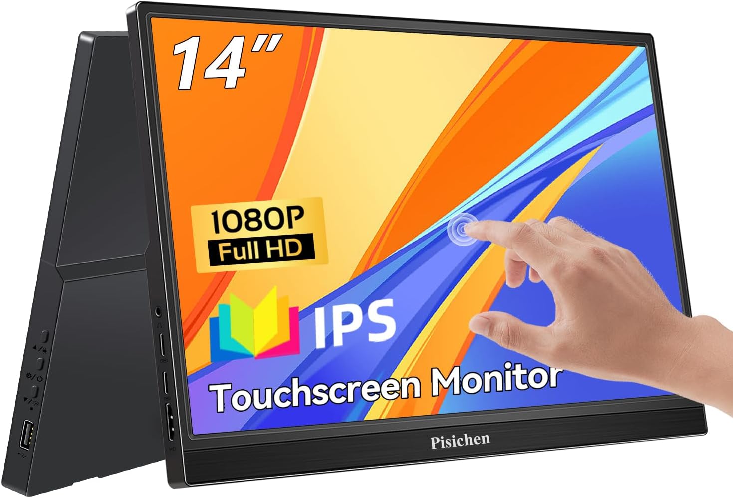 NA 14 Inch HDMI Gaming Monitor IPS FHD 1920 x 1080 Touchscreen with HDMI TypeC, Ultra Slim External Monitor for PS4 PS3 Laptop PC Xbox