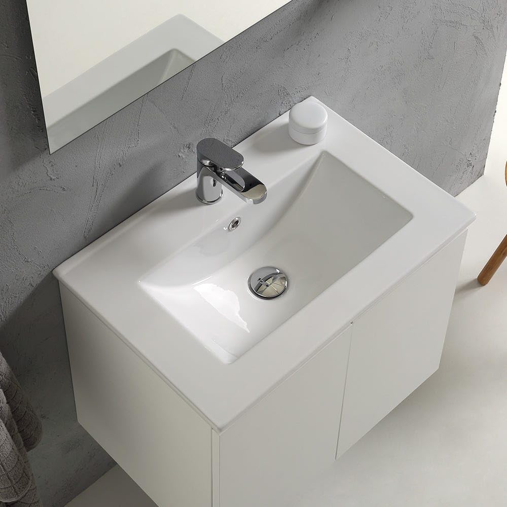 Kiamami Valentina - Mobile Bagno 60 Cm Con Due Ante Modello Bianco Foresta | Vinci