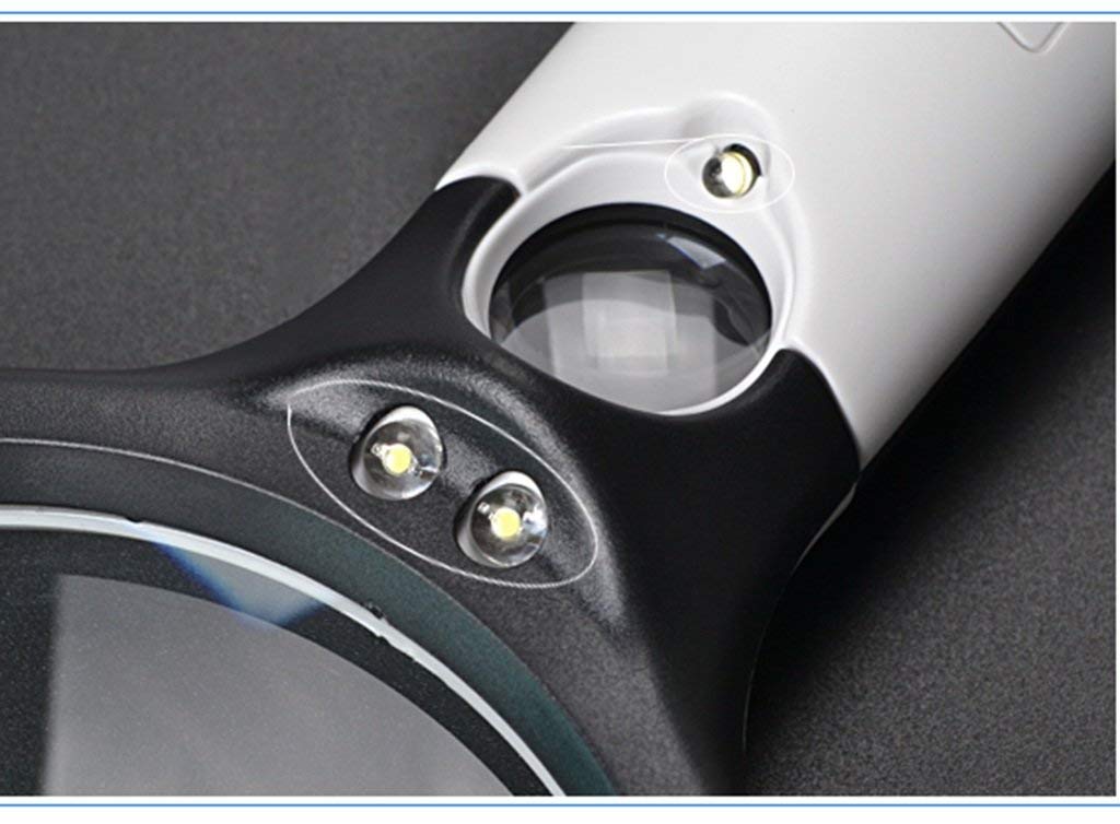 Lupa de mano con luz LED, marco acrílico y lentes de resina para mayor claridad, ideal para leer, pasatiempos y trabajos de detalle de primer plano