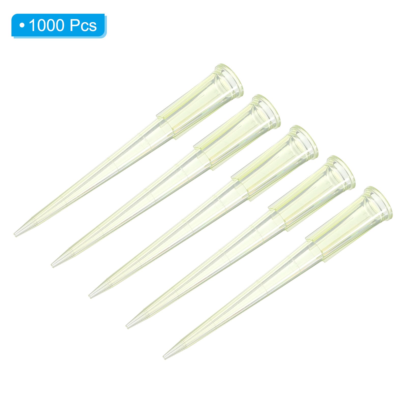 PATIKIL 200ul Pipetta Puntali, 1000pz PP Plastica Autoclavabile Universale Liquido Trasferimento Pipetta Pipettore Punte con Misurazioni Per Laboratorio, Giallo