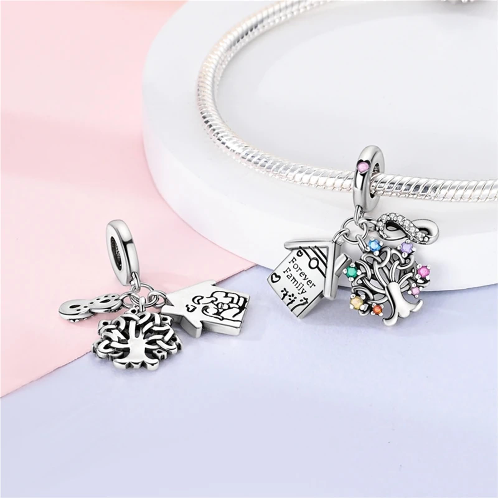 Llavero Bolso 925 Sterling Silver Yellow Flower House Beads Tree Of Life Crossing Charms For Bracelet Pendant Women Jewelry