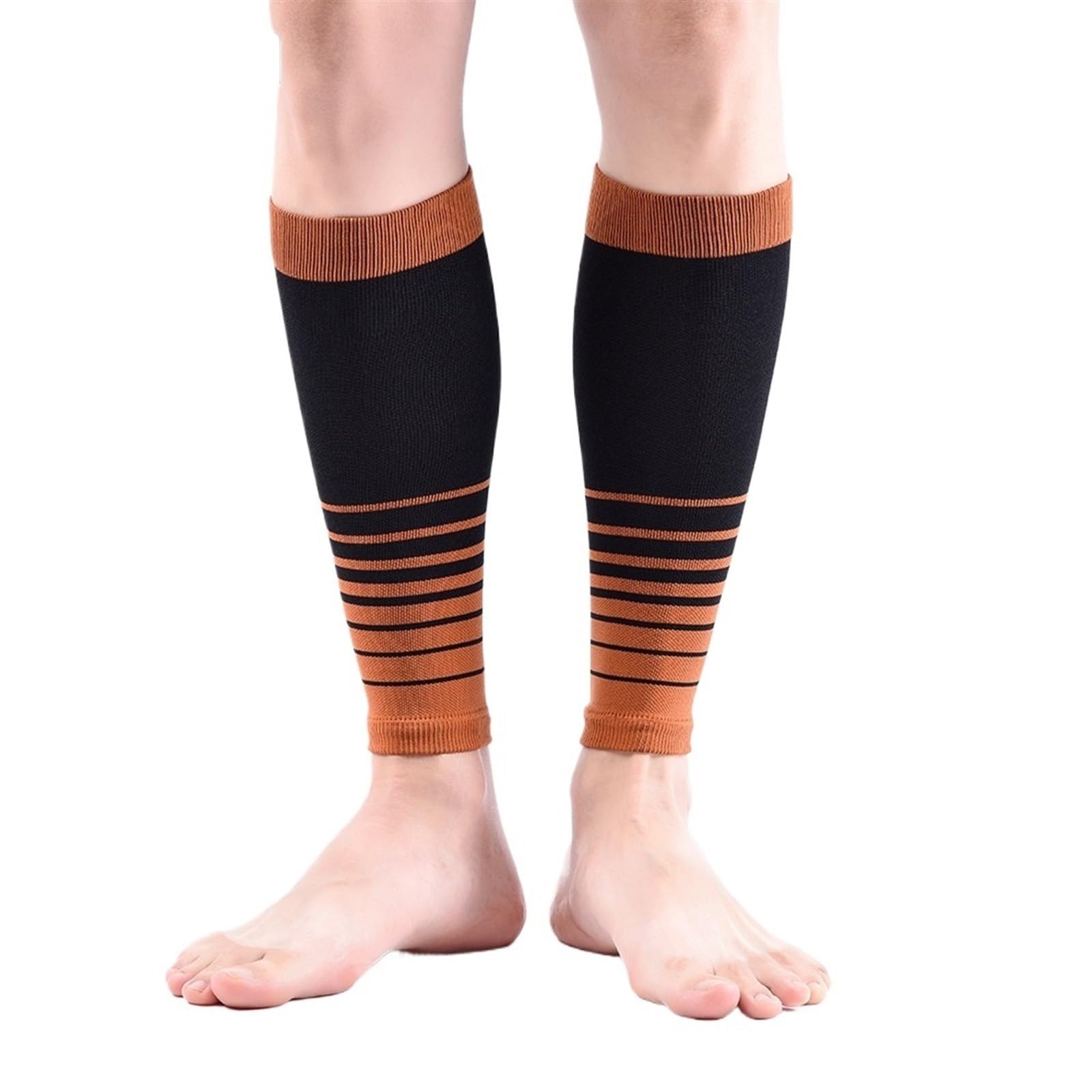 Njiezhao Men's Brown 1 Pair Calf Compression Sleeve And Wo Shin Splint Compression Sleeve Footless Compression Socks Calf Compression Sleeve(Brown)