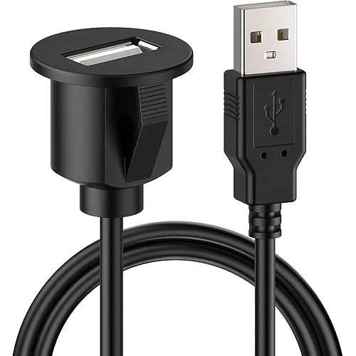 Universal Auto USB Extension Cable Dashboard Flush Mount for Car Radio Stereo Android Wince Head Unit DVD CD Media Player 3 Feet