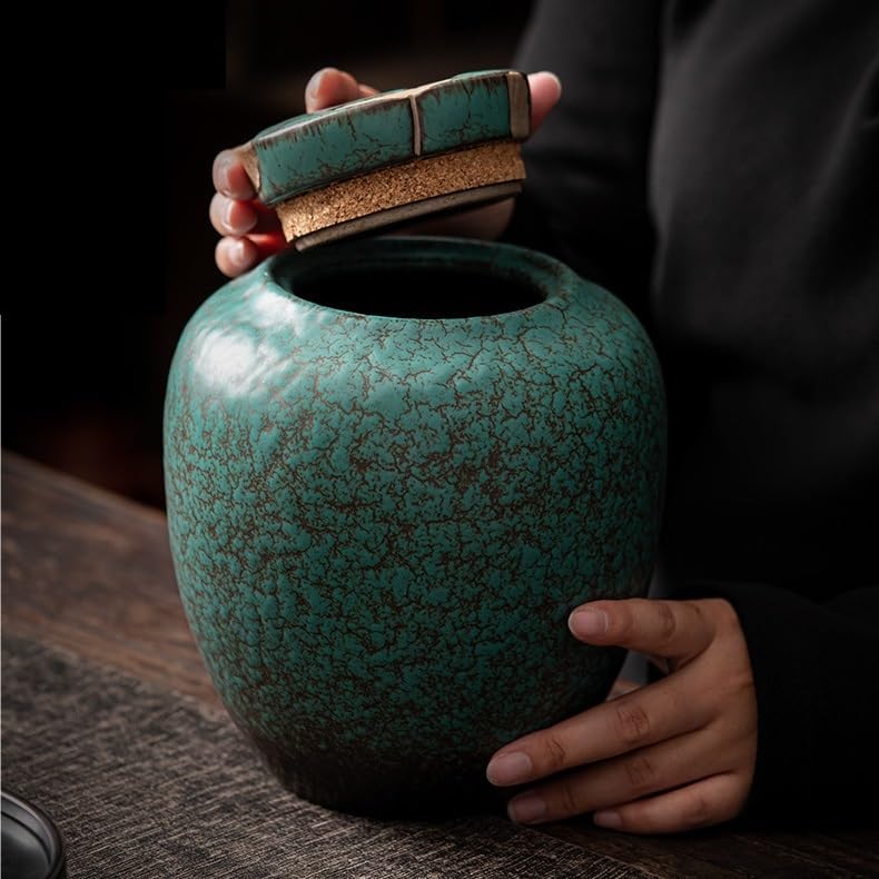 Pojemniki na herbatę na herbatę sypką Odporny na wilgoć, szczelnie zamknięty słoik Gospodarstwa domowego Retro Ceramiczna herbata Duże pojemniki do przechowywania Pu'er Czarne, zielone opakowanie