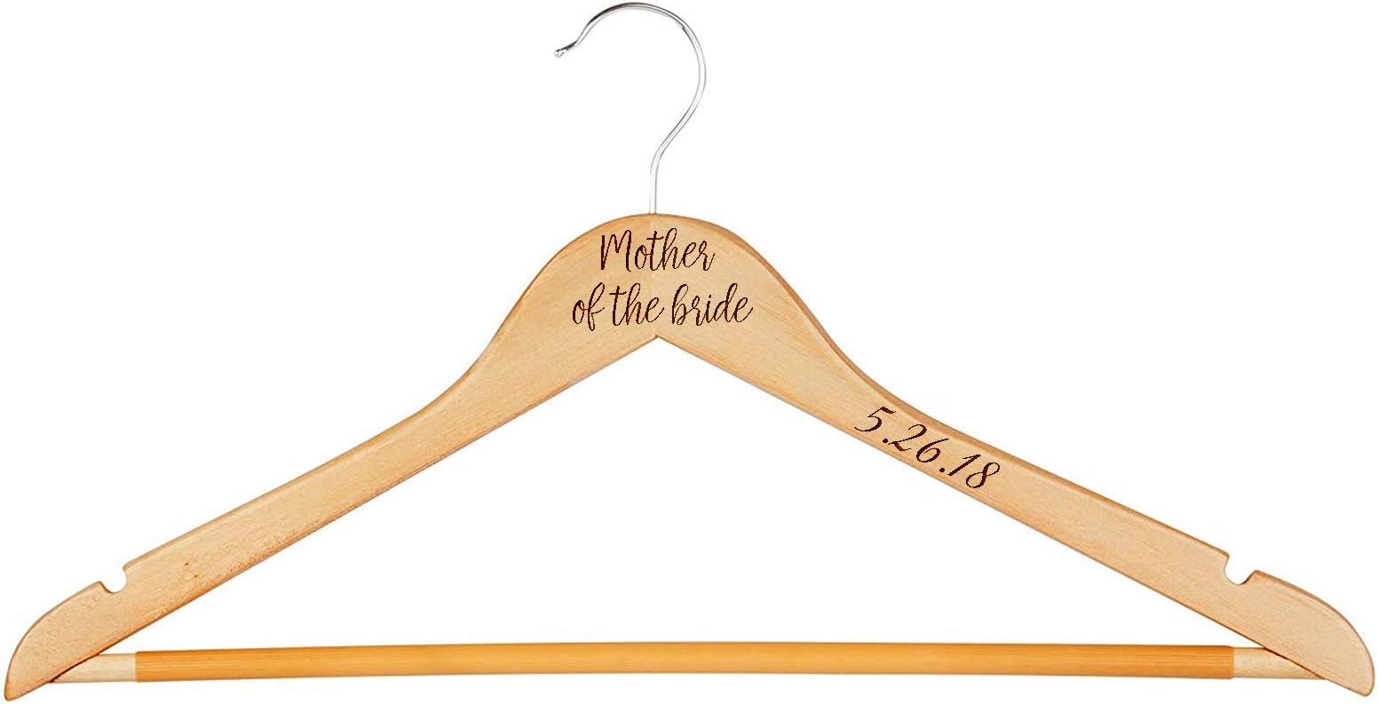 Krezy CasePersonalize Wood Hanger- Wedding Hanger-Mother of The Bride Hanger-Wedding Dress Hanger-engreaved Bridesmaid Hanger-Bridal Party Hanger-Wedding-Gift for Bride, Mother of The Groom Hanger