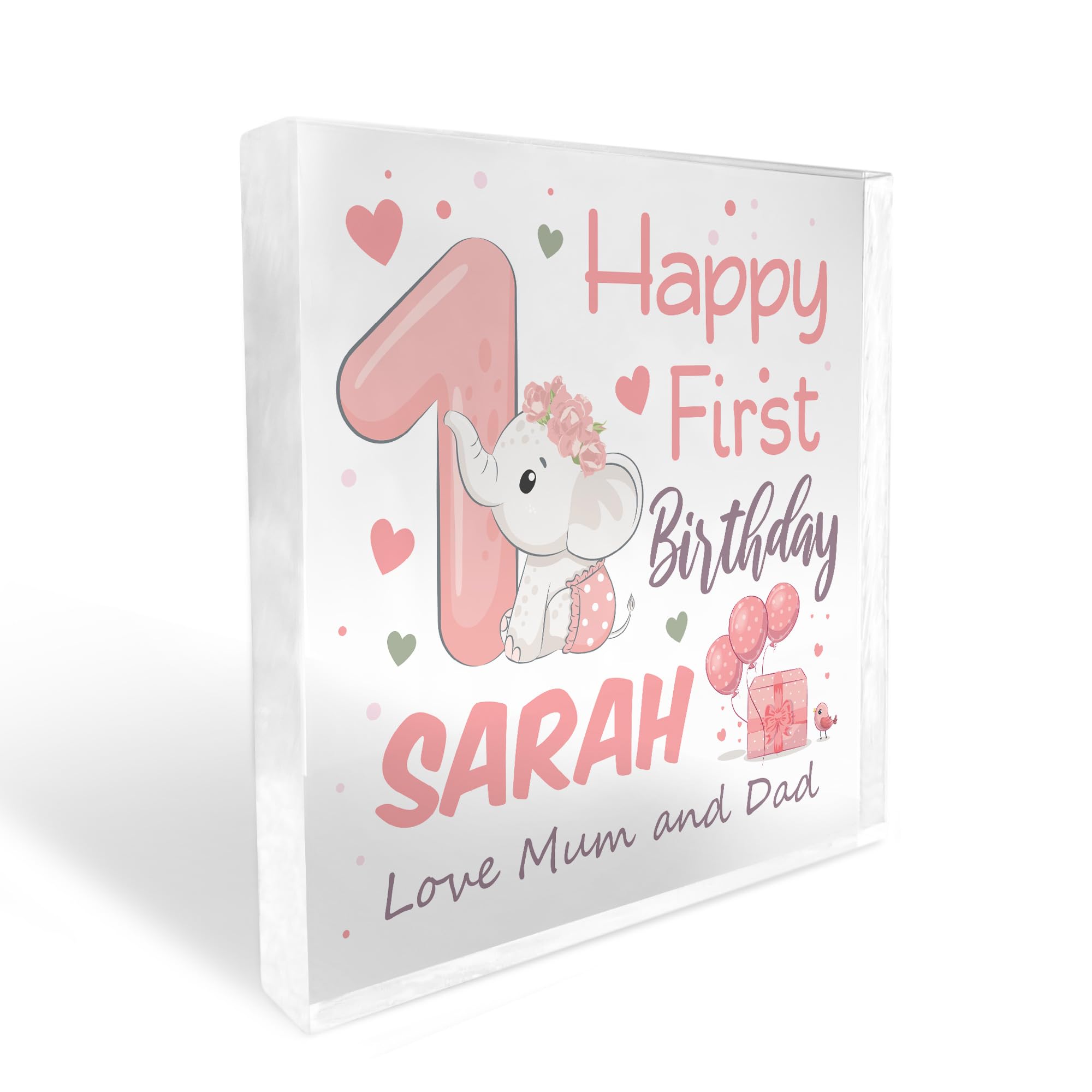 Red Ocean PERSONALISED 1st Birthday Gifts Baby Girl Daughter Grandaughter Gift For Baby Girl 1st Birthday Special Keepsake