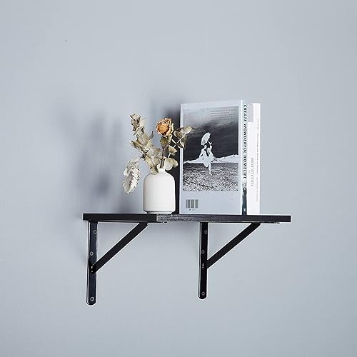 Miniatura 10 de Paquete de 12 soportes de estante resistentes de 18 pulgadas, soporte de pared grueso para estantes de almacenamiento flotantes de garaje, acero