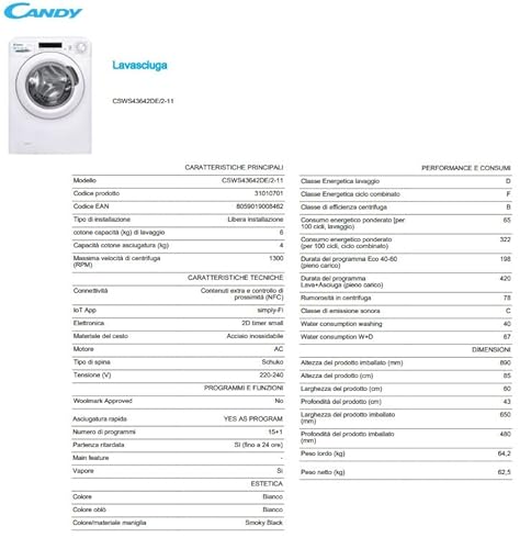 Candy CSWS43642DE/2-11