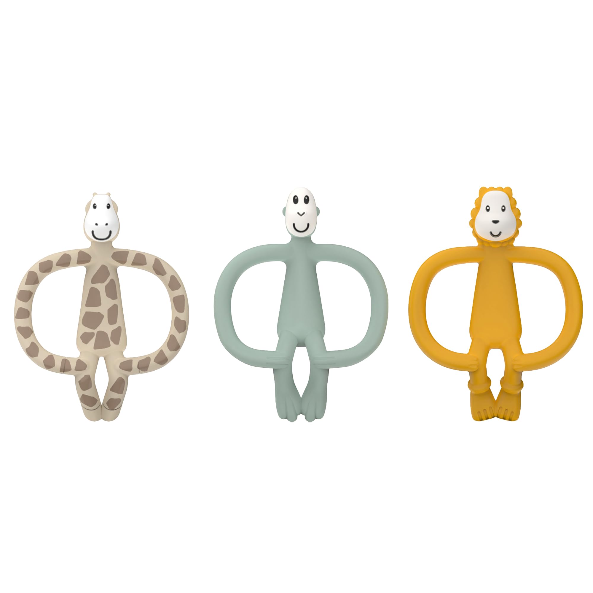 Matchstick Monkey, Antimicrobial Animal Teether Gift Set - 3 Pack, Animal Designs, Ludo Lion, Gigi Giraffe & Monkey