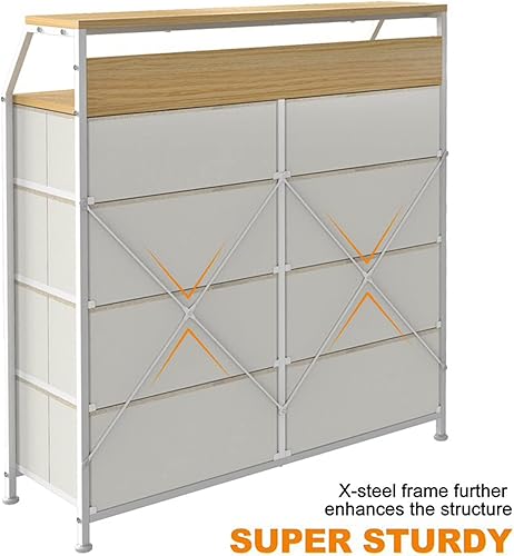 Miniatura 4 de REAHOME Cómoda de 8 cajones con estantes para dormitorio unidad organizadora de almacenamiento grande para armario sala de estar entrada oficina