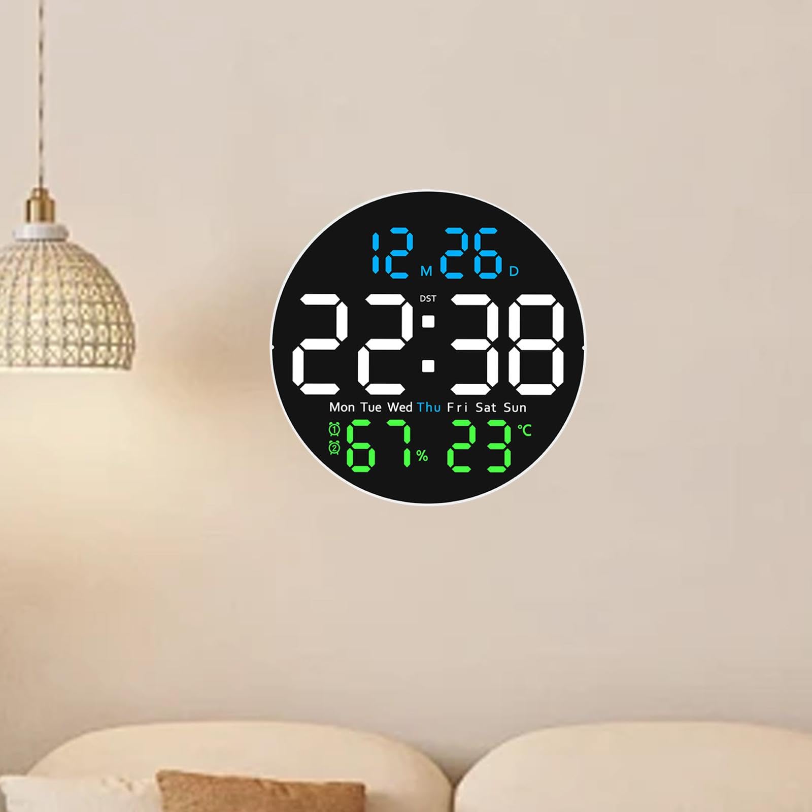 Orologio Digitale a LED con Illuminazione Notturna 12/24 Ore Data Allerte per La Casa per La Casa, 3 Colori