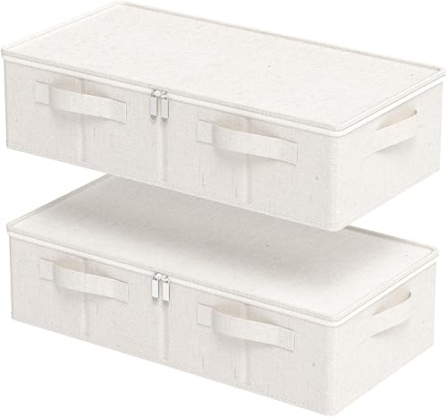 Miniatura 14 de Contenedor de almacenamiento para debajo de la cama, organizador de cestas planas plegables debajo de la cama, cajas de contenedores con tapa para