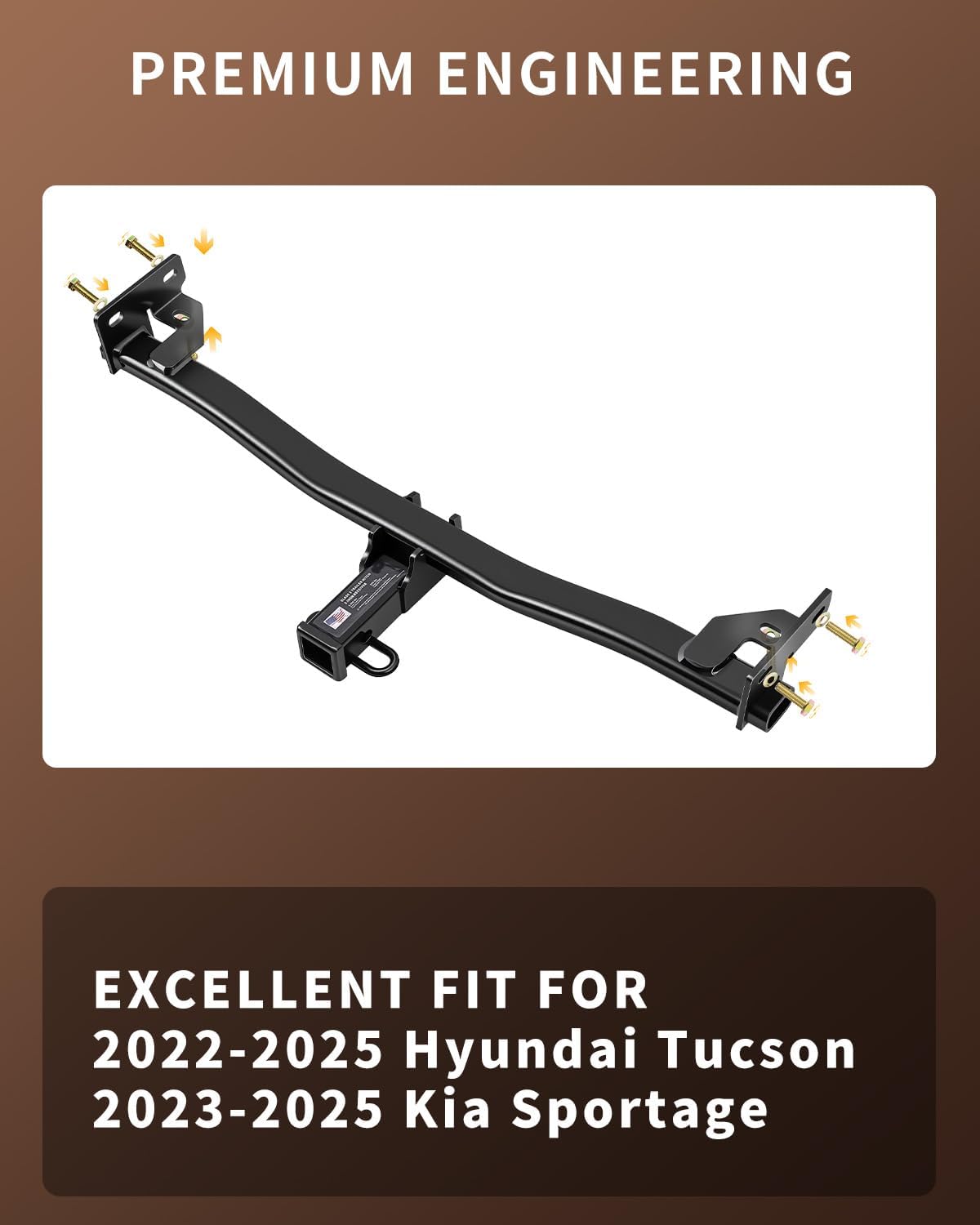 Class 3 Trailer Hitch Compatible with 2022–2025 Hyundai Tucson & 2023–2025 Kia Sportage | 2-Inch Receiver | 3,500 lbs GTW / 525 lbs TW | Bolt-On Towing Hitch