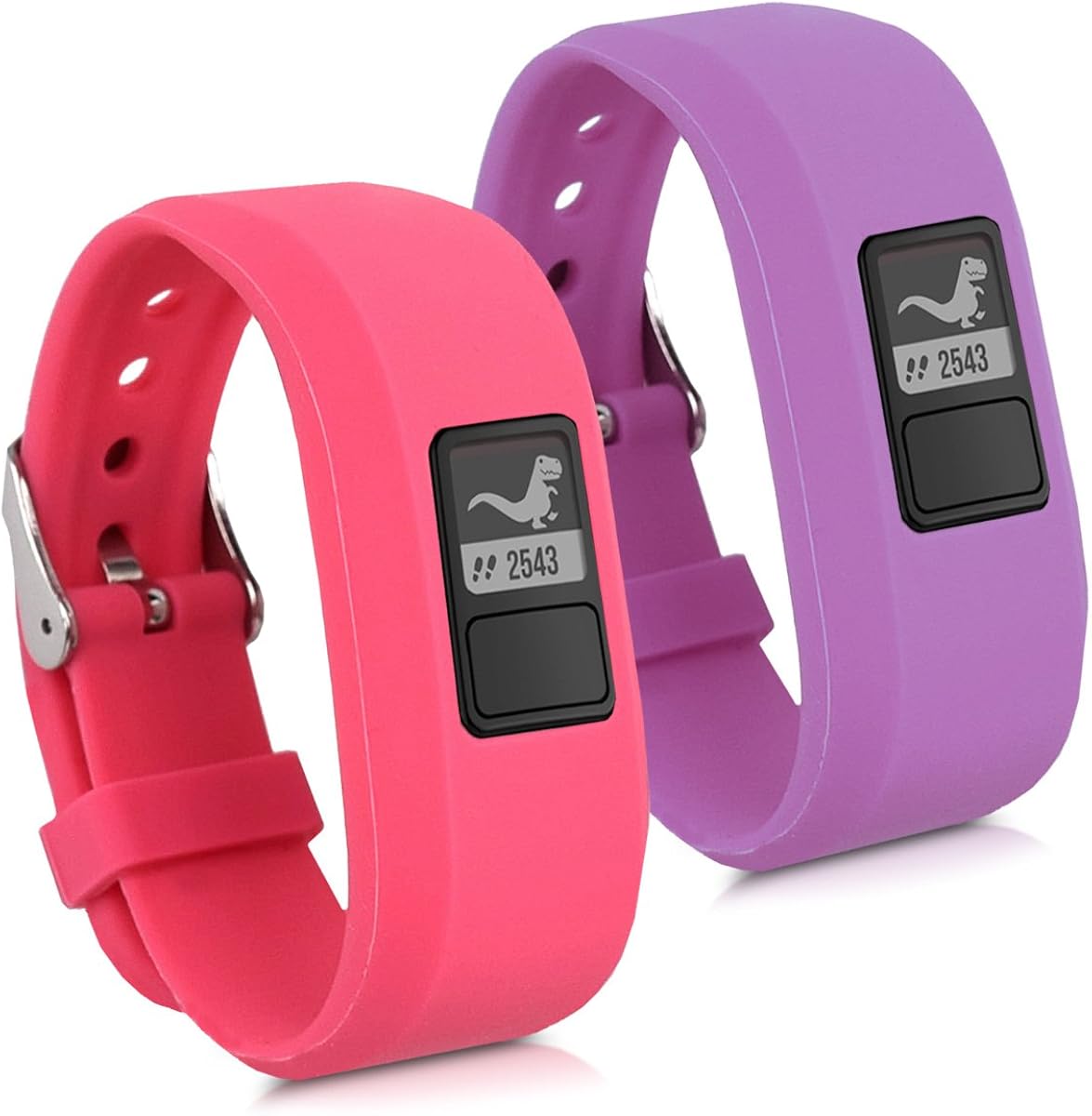 kwmobile Watch Strap Set Compatible with Garmin Vivofit jr. / jr. 2-2x TPU Silicone Fitness Tracker Sports Band - Size Small (S)
