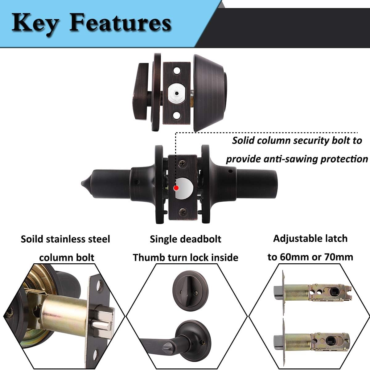 Exclusive Discount 80% Offer Gobrico Front Entrance Door Handles and Single Cylinder Deadbolt Combo Pack with Same Key,Oil Rubbed Bronze Exterior Door Locksets,Reversible for Left/Right Handed Door,2 Pack Super Cheap 🛒 Gobrico Front Entrance Door Handles and Single Cylinder Deadbolt Combo Pack with Same Key,Oil Rubbed Bronze Exterior Door Locksets,Reversible for Left/Right Handed Door,2 Pack