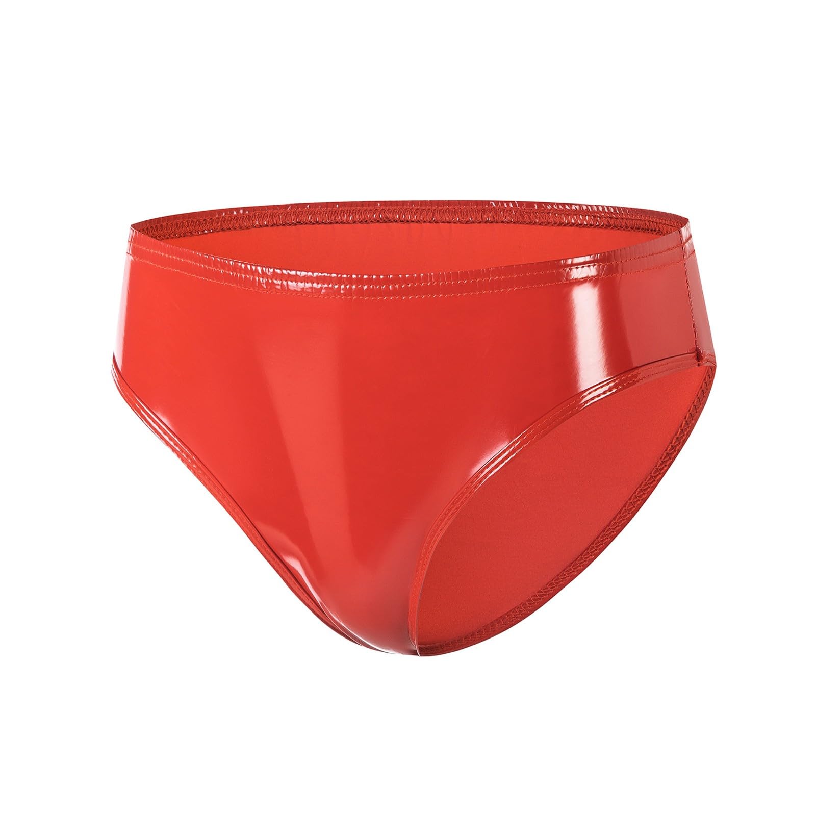 2026 - Bragas metálicas de corte alto para mujer, ballet, danza, ropa interior, pantalones cortos lencería sexy para hombre, rojo, M