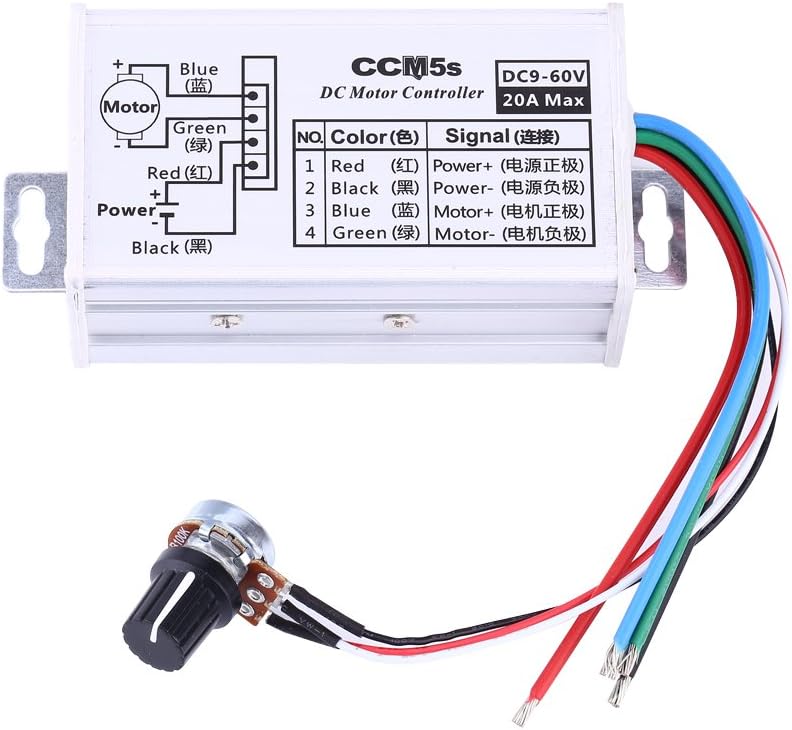 20A Motor Speed Controller, PWM Driver for RC Models, Temperature Control for Devices, Brightness Control for DC Light Bulbs DC 9-60V