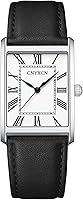 CNYXCN Men's Minimalist Business Watch - Rectangle Roman Numerals Quartz Dial, Comfortable Leather Strap, 3ATM Waterproof