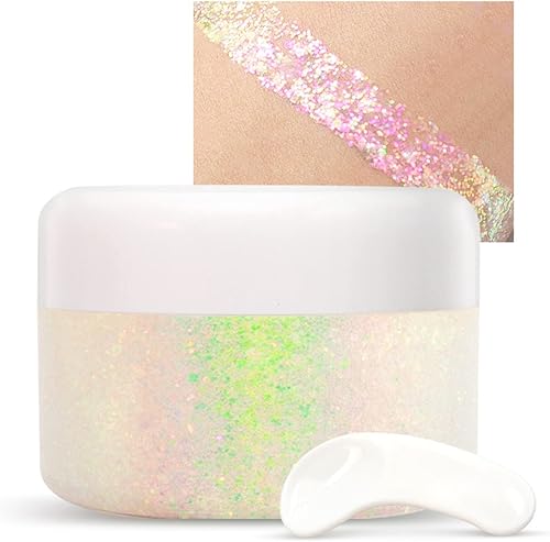 Gel holográfico con purpurina corporal para cuerpo, cara, cabello, maquillaje de labios, purpurina brillante de larga duración, impermeable,