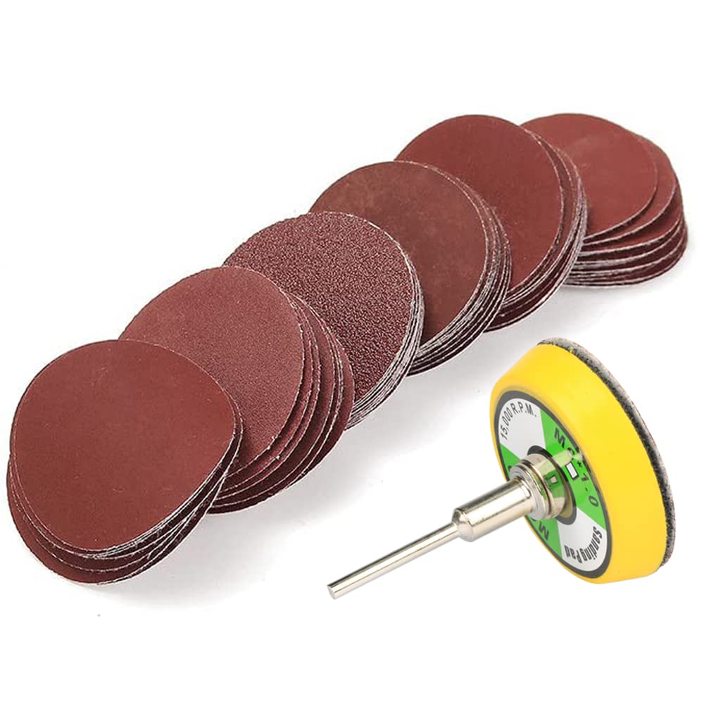 Mesee 60 Pieces Round Sanding Discs, 50mm Hook & Loop Sander Pads 100