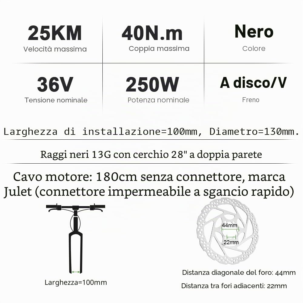 YOSE POWER - Kit di conversione per Ebike 36 V250 W 28", sistema motore anteriore per bicicletta elettrica, controller integrato con batteria HL Plus 36 V 15,6 Ah; e-bike fai da te, schermo LCD