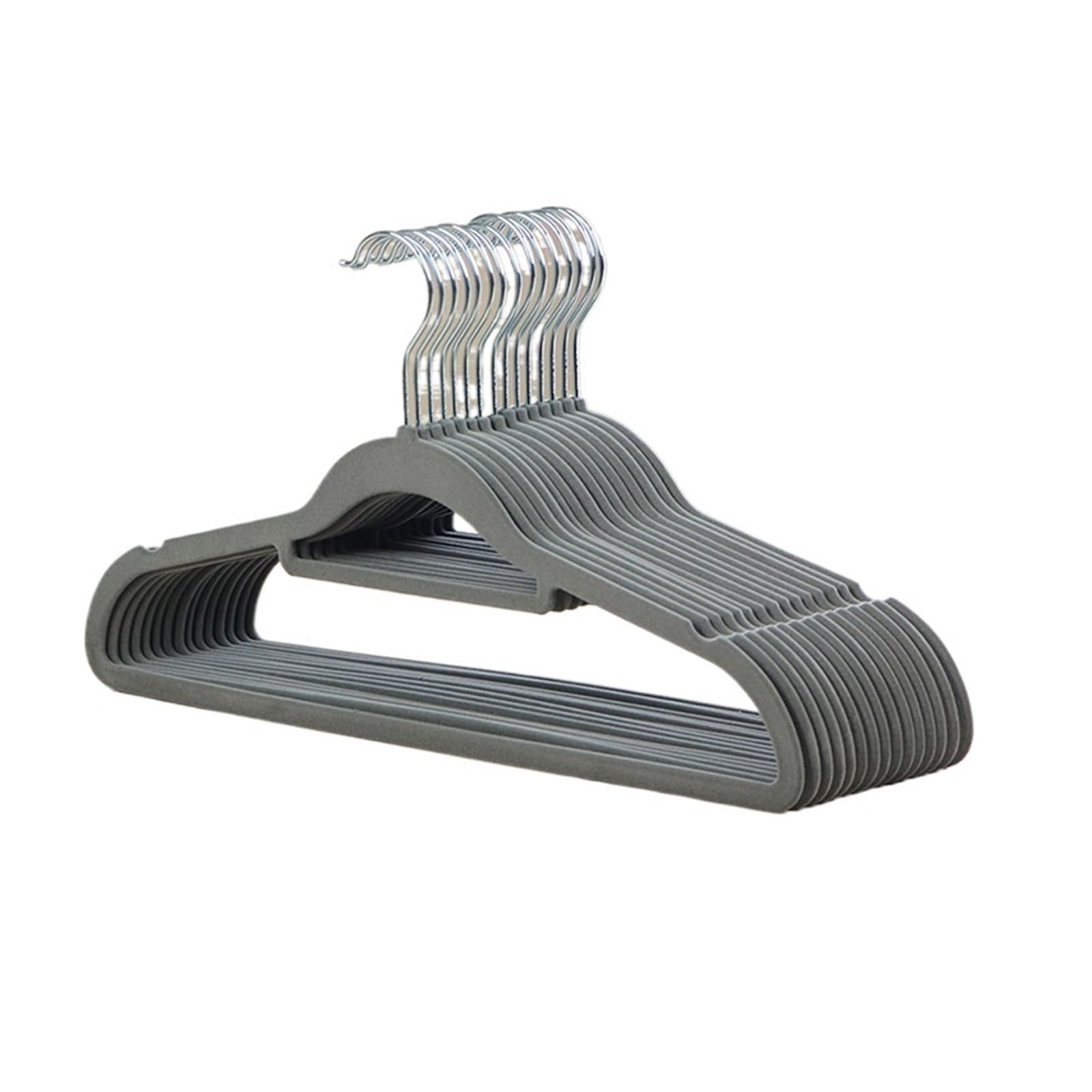 Velvet Hangers Set of 20 Velvet Hangers 42cm Wide High Load Capacity with 360° Swivel Hooks for Coats Shirts Suit Home Coat Hanger(Gray 20pcs)