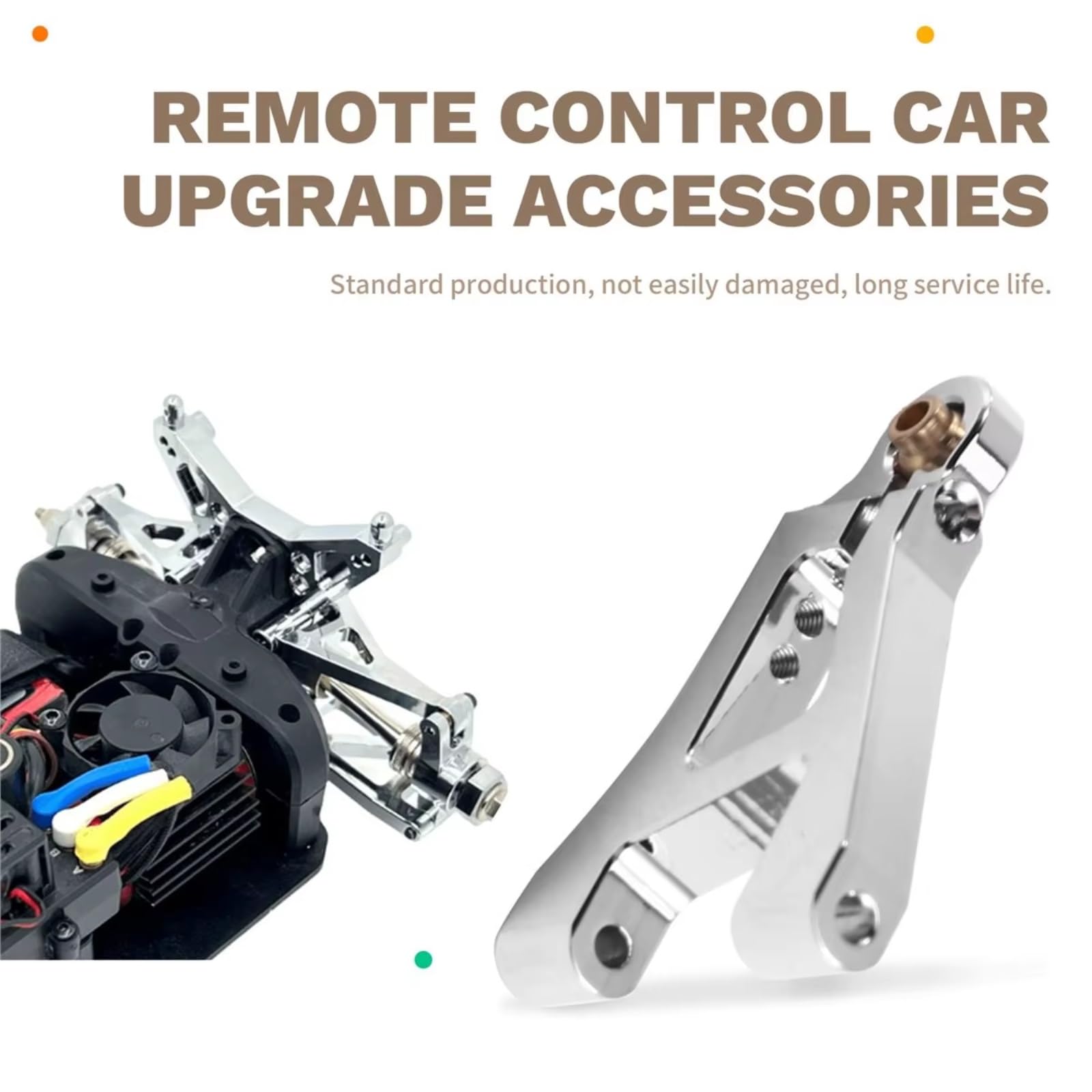 Genérico para 14301 14302 14303 14304 1/14 Piezas Mejoradas Coche RC Componentes Parte Delantera Metal Inferior Kit Brazo Oscilante Plata Piezas Coche RC