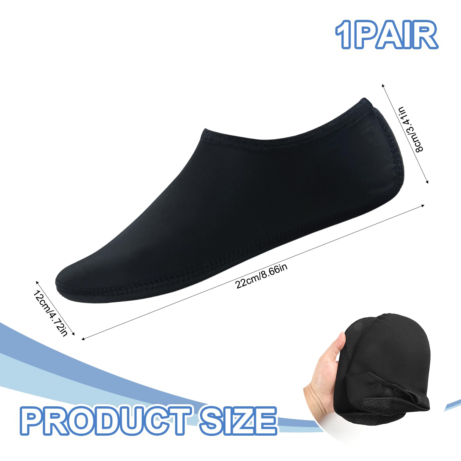 Calzini d'acqua, calzino piscina unisex, scarpa acquatica morbida e antiscivolo, scarpa da spiaggia per adulti e bambini, asciugatura rapida per surf, piscina, immersioni e attività acquatiche