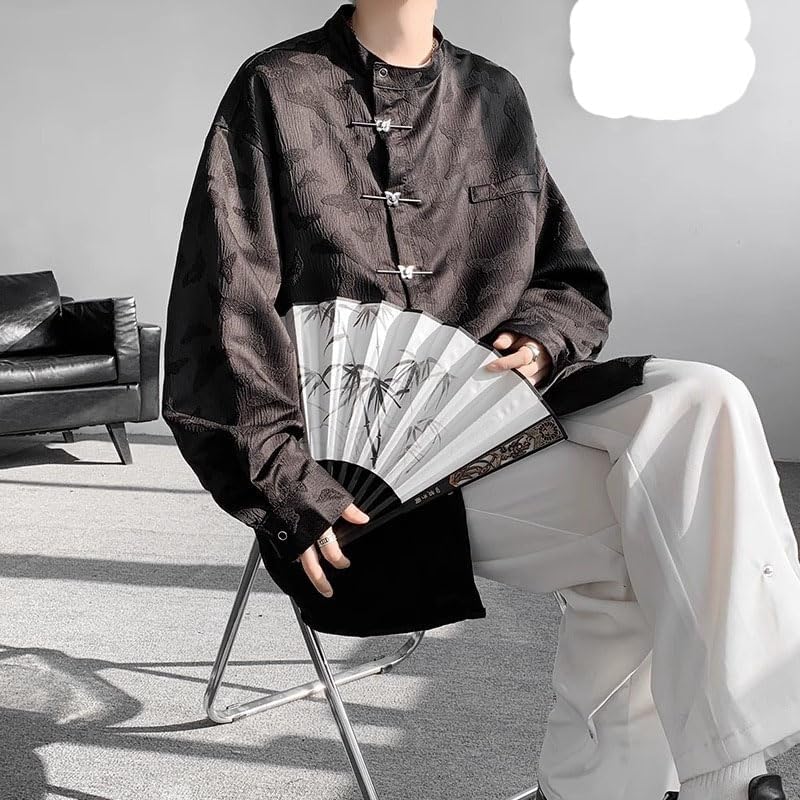 Men's Shirt Plus-Size Zhongshan Suit Ancient Style Chinese Tang Suit Tops for Men