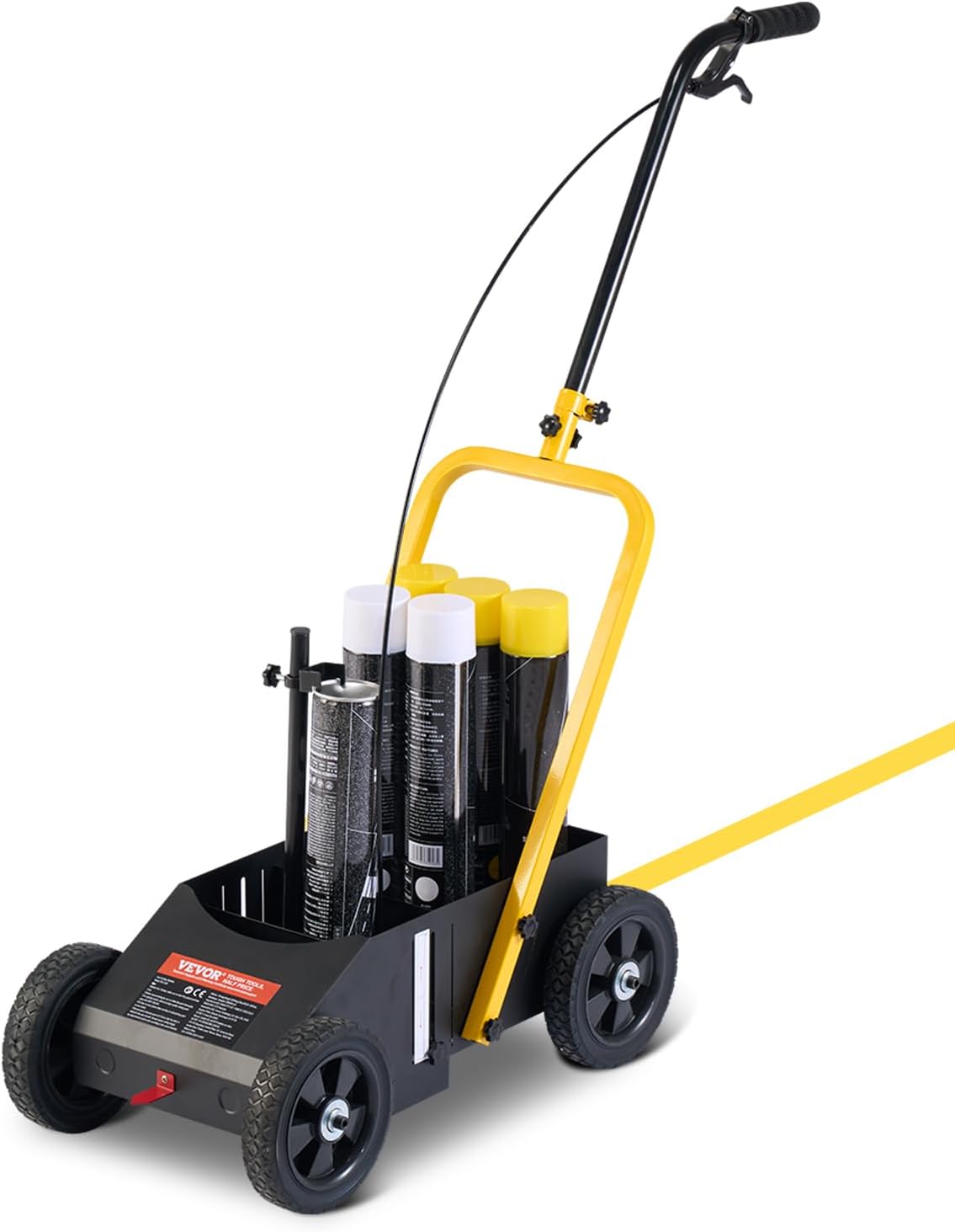 VEVOR Striping Line Marking Machine, Heavy Duty Parking Lot Striping Machine with Adjustable Width, Compatible with Professional Inverted Striping Spray Paint, for Roads, Sports Field, Black