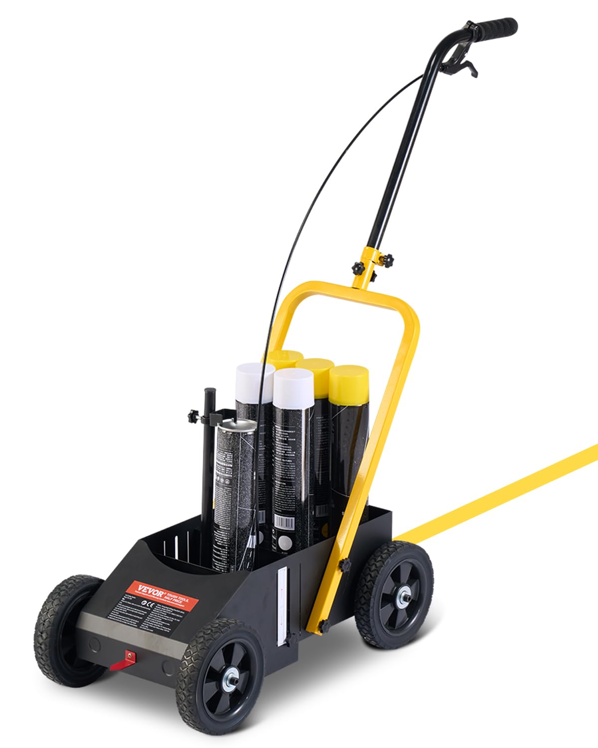 VEVOR Striping Line Marking Machine, Heavy Duty Parking Lot Striping Machine with Adjustable Width, Compatible with Professional Inverted Striping Spray Paint, for Roads, Sports Field, Black