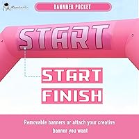 Vista 4 de Arco inflable de línea de meta de arranque de 20 pies rosa con potente soplador