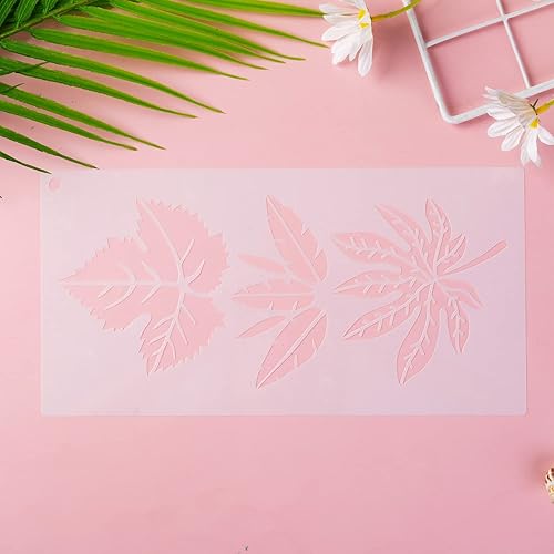 Miniatura 5 de Eage 20 plantillas de hojas, plantillas reutilizables para pintar en paredes, puertas, muebles de madera, decoración del hogar (6 x 11.7 pulgadas)