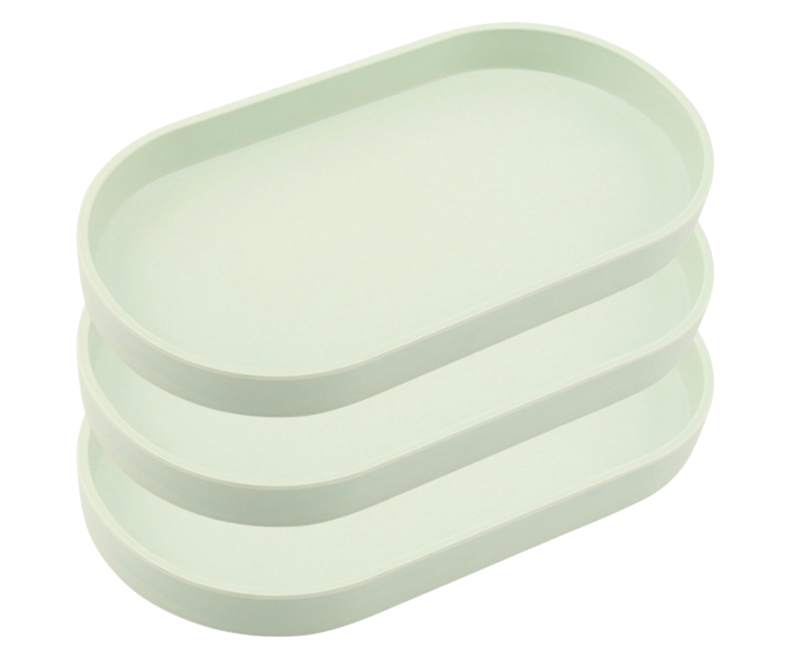 Muiltvoe Green Small Tray (10 inch), Oval Tray for Kitchen Counter, Bathtub Bathroom Vanity Items, Countertop Organizer, Coffee Accessory, Bar, Serving Seasoning, Salt and Pepper, Soap, Perfume.