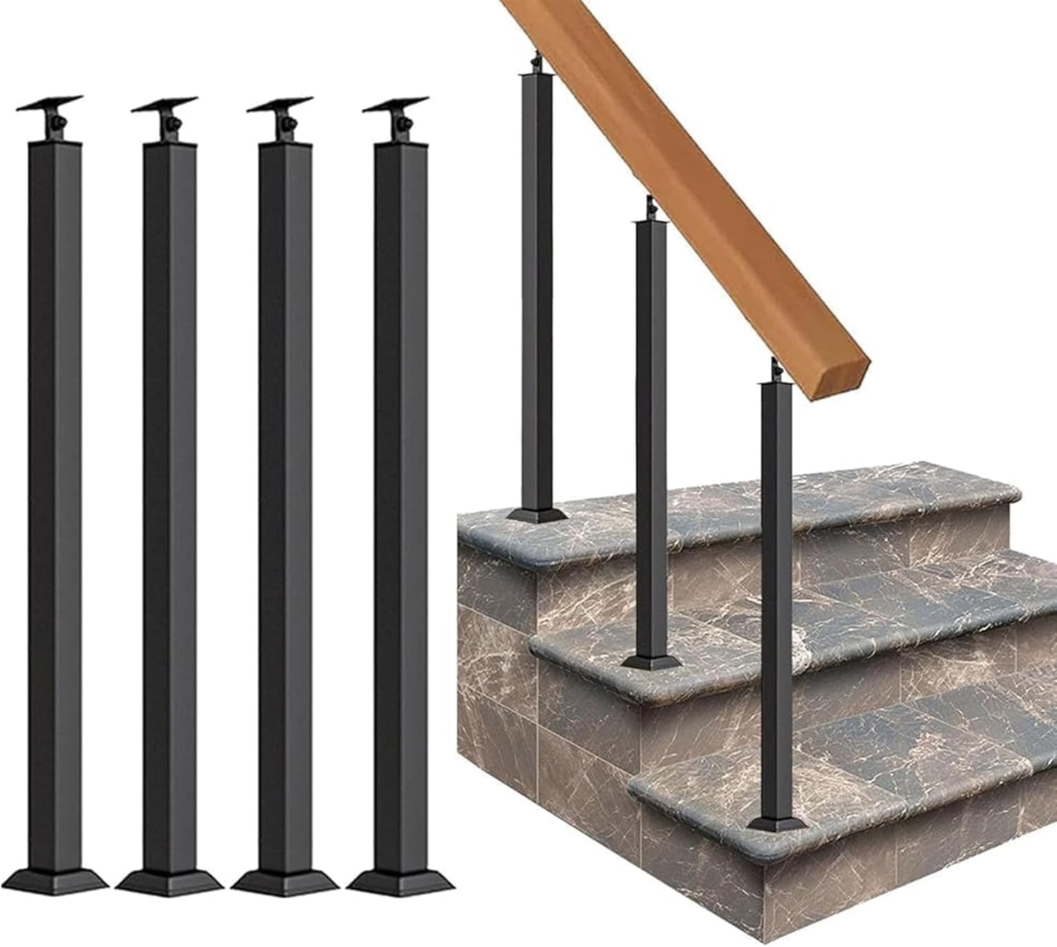 Poteaux de garde-corps d'escalier réglables à 270° avec kit de vis complet