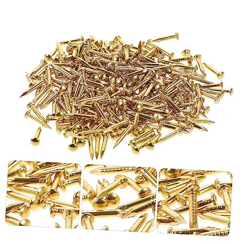 200 Pzas Clavos redondos de latón para cajas decorativas y bisagras de muebles miniatura 6