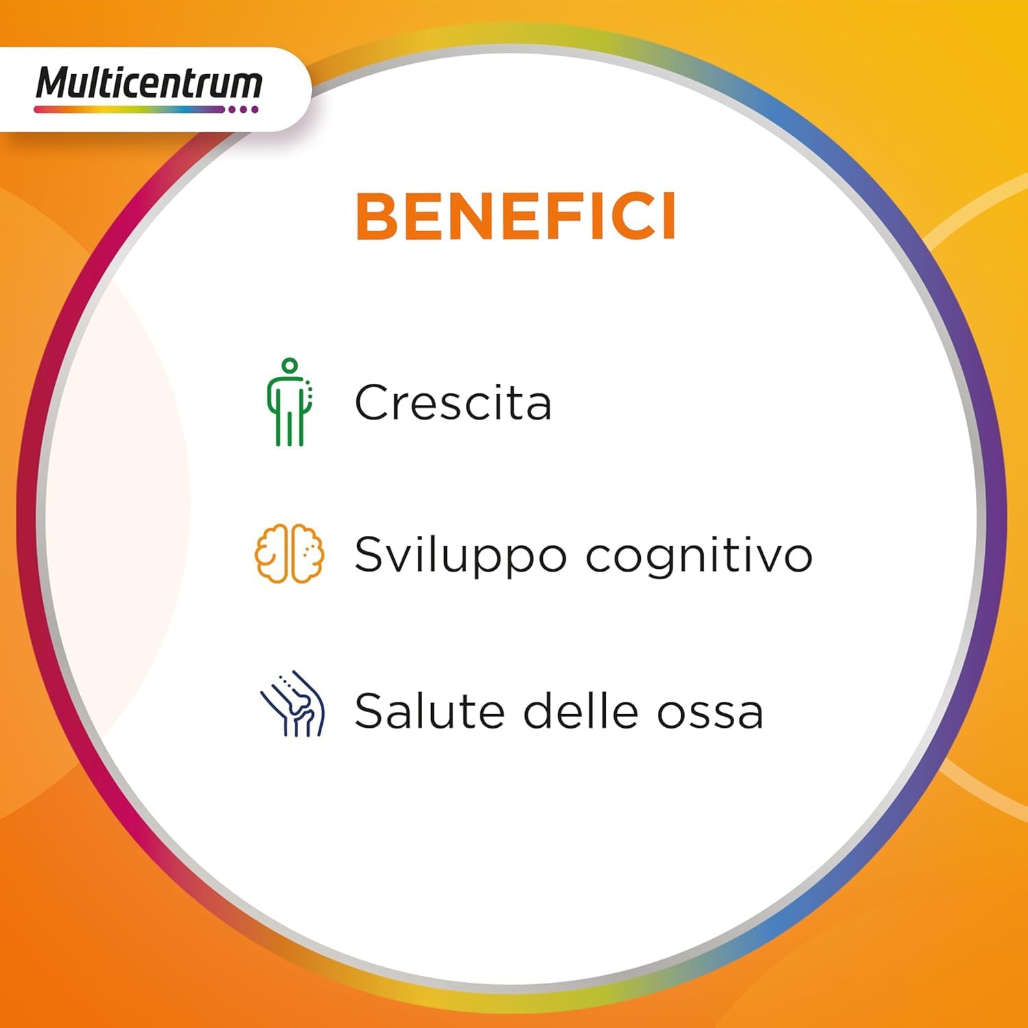 Multicentrum Vitagummy Integratore Alimentare di Vitamine e Minerali Formulato per Bambini 3+, con Vitamina D e Iodio, Gusto Frutta Mista, 60 Caramelle Gommose