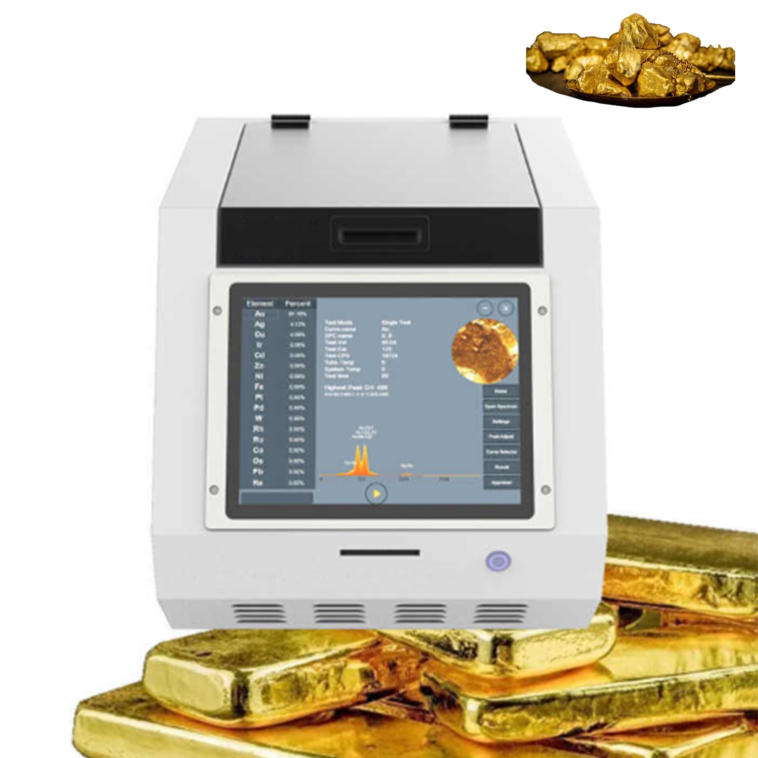 Precious Metal Analyzer for Gold, Silver, Platinum, Palladium - Accurate Jewelry Testing Machine for Retail, Pawn Shops & Recycling (10ppm Detection, Solid Samples, Au/Ag/Pt/Pd/Cu/Rh/Cd Analysis)
