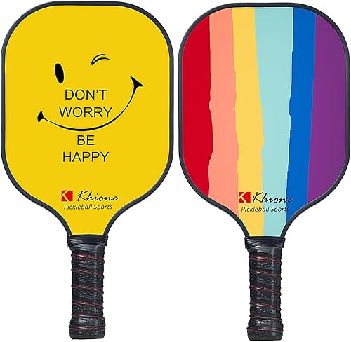 Juego de 2 palas de pickleball ligeras, con núcleo de panal de abeja, agarre cómodo, con 2 raquetas, 4 bolas, 2 agarres adicionales, 1 bolsa de