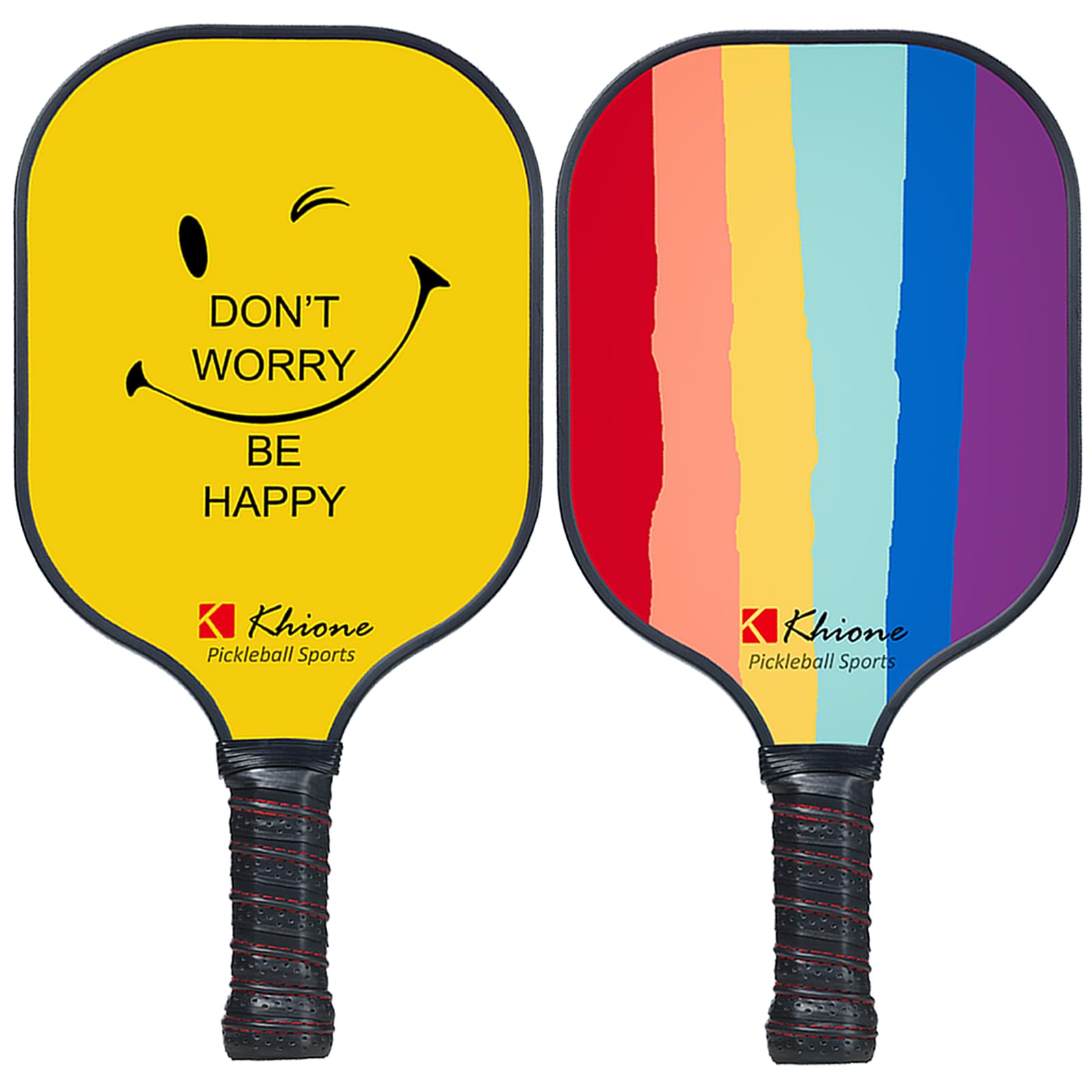 Pickleball Paddles Set of 2, Lightweight Honeycomb Core Cushion Comfort Grip Graphite Pickleball Rackets, with 2 Racquets, 4 Balls, 2 Additional Grips, 1 Carry Bag. (Life)