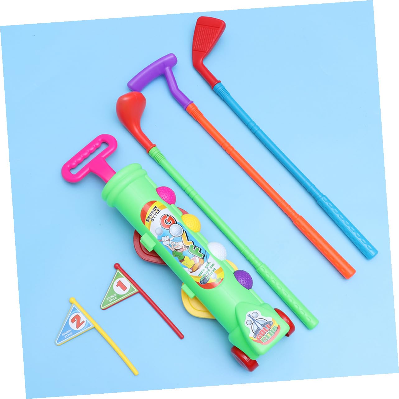 SOIMISS 2 set Giochi Educativi Golf per Plastica Verde Giocattoli Sportivi per Attività Indoor e Outdoor Divertimento Famiglia e Sviluppo Motorio per Ragazzi e Ragazze