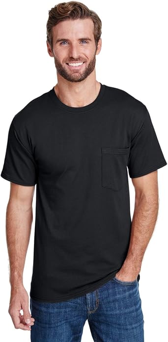 Safety Green Workwear T-Shirt with Pocket by Hanes