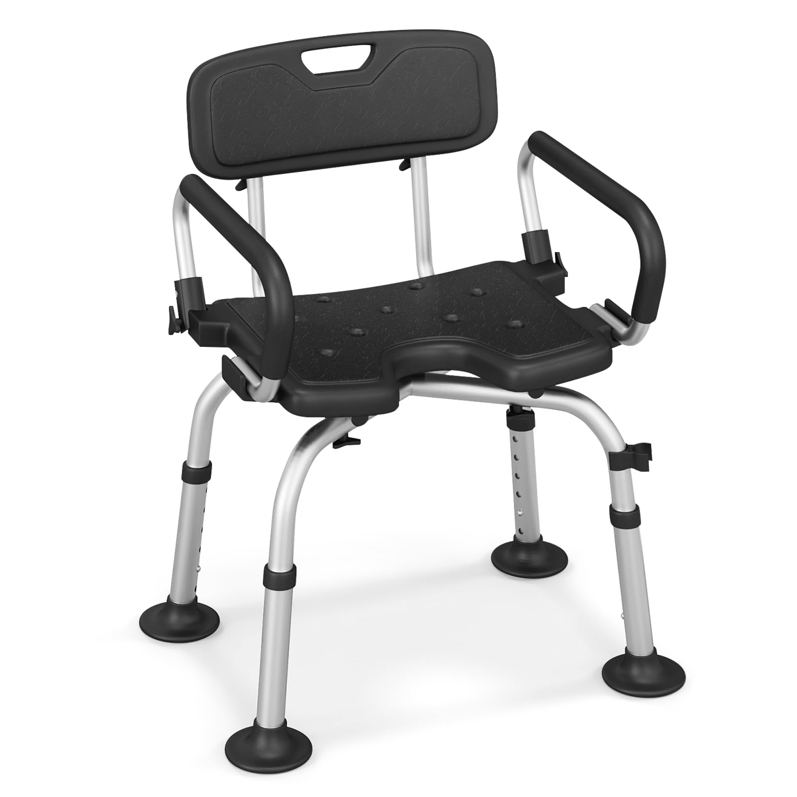 Costway Shower Chair Height Adjustable Tub Shower Seat With U