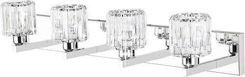 Miniatura 2 de Aipsun Lámpara de tocador de baño de cristal moderna para tocador de baño, 4 luces (no incluye bombilla)