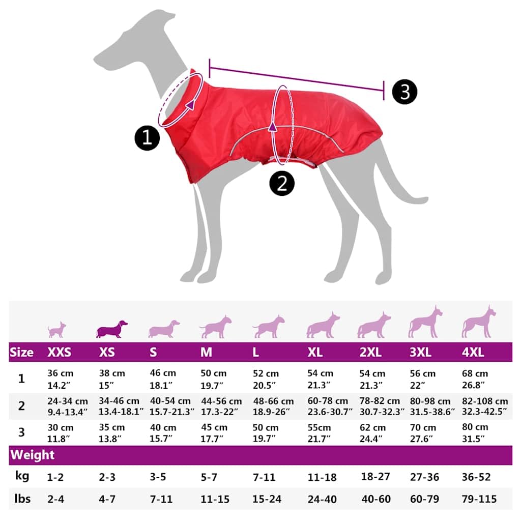 Impermeabile per cani con strisce riflettenti in poliestere, impermeabile, rosso, XS, con chiusura in , protezione leggera in caso di pioggia e vento, ideale per autunno e inverno, sicurezza