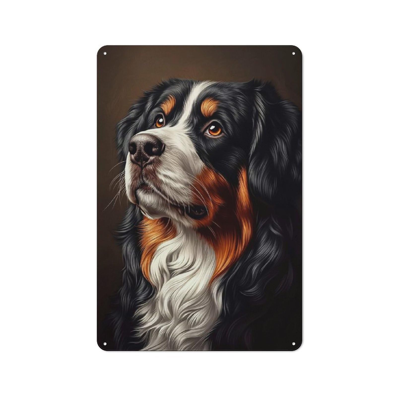 Junmoney Bernese Mountain Dog Portrait Tin Sign 30X20cm With For Café Or Home Bar, Rustic Decor, For Café-Style Decor Fans