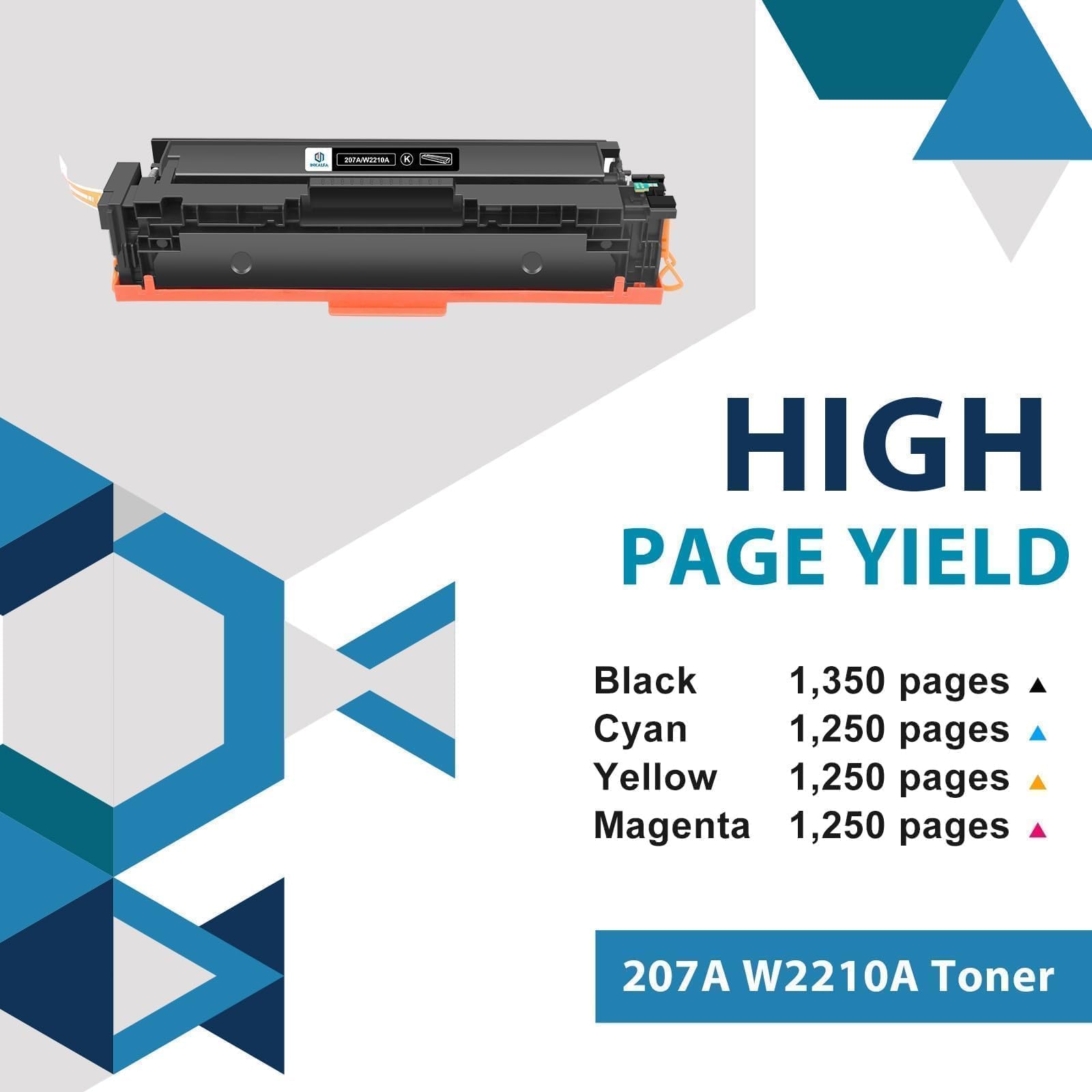207A 207X MFP M283fdw Toner: Kompatible für HP 207A 207X M255dw Color LaserJet Pro MFP M283fdw Toner Schwarz M282nw M283fdn M255nw W2210A W2211A W2212A W2213A Cyan Gelb Magenta Mit Chip Multipack