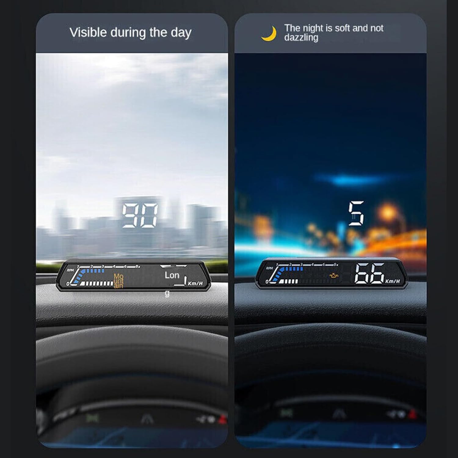 S100 HUD Head Up Display OBD Multi Function Car Dashboard Monitor Compatible For Oil Transmission Temperature Monitoring Highdefinition USB Powered HUD Speedometer Speedometer Highdefinition Display