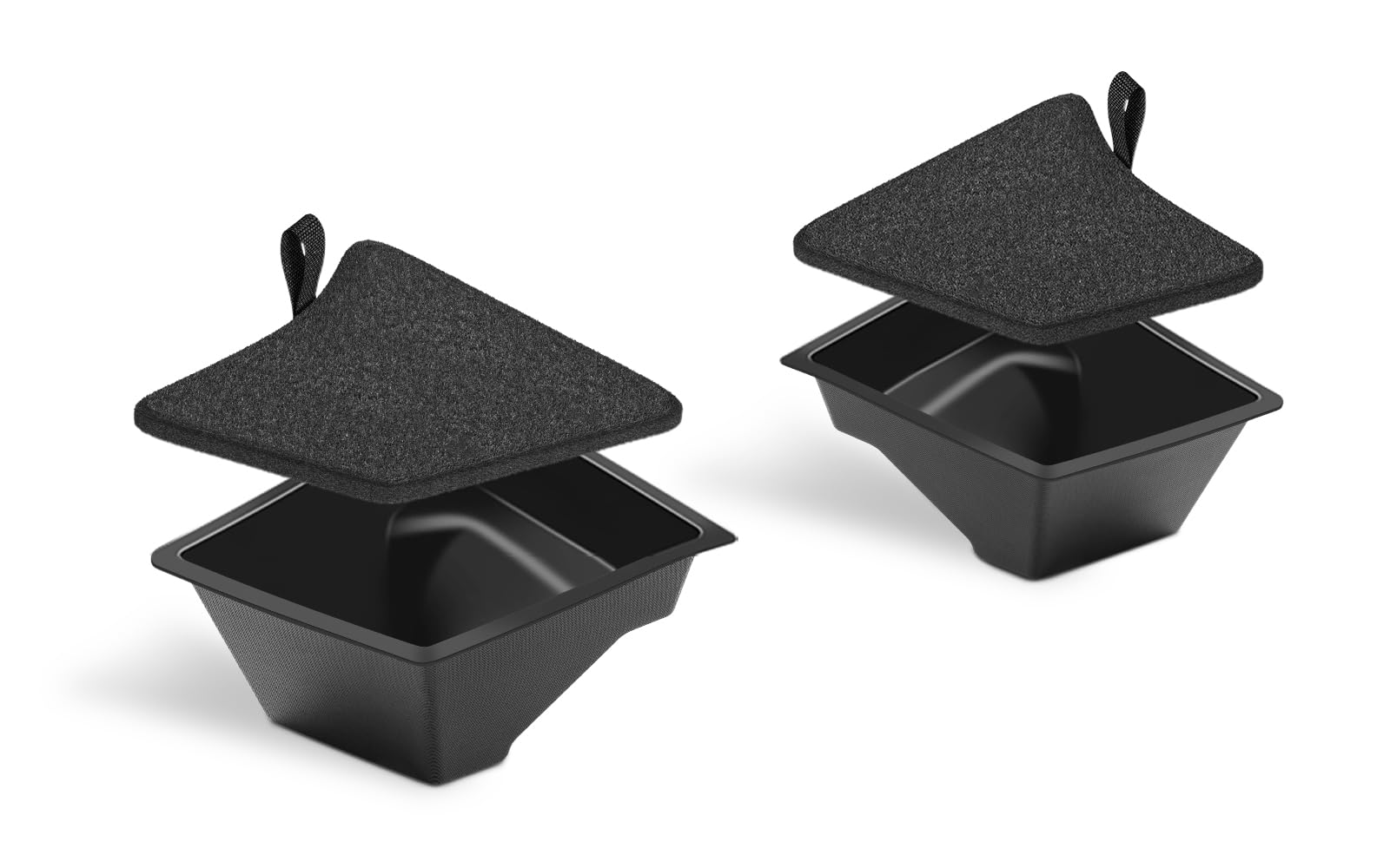 2Pcs Exquisit Kofferraum Organizer für Tesla Model 3 Highland 2024-2026,【Unterteiltes Design】 TPE Kofferraum Seitenbox Aufbewahrung mit Teppichrand, Wasserdicht Schmutzabweisend (Schwarz)