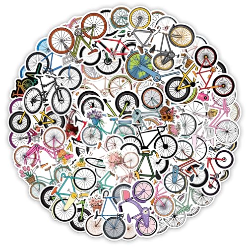 MONIZY Bicycle Cycling Stickers 50 Pieces Vinyl Waterproof Decal for Laptop Water Bottle Phone Car Window Bike Motorcycle Guitar Stakeboard Scrapbook Sticker Gifts